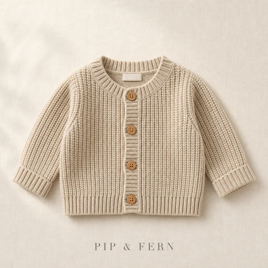 Chunky Knit Cardigan, Oat