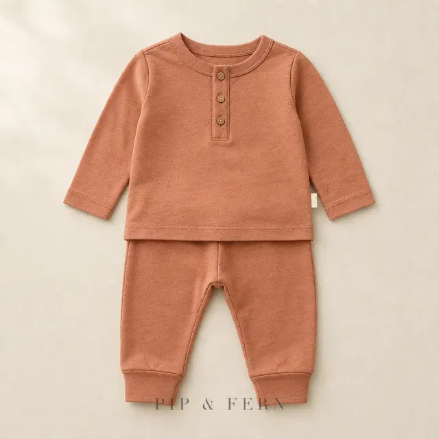 Henley & Jogger Set, Clay