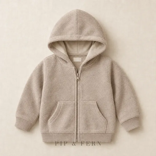 Hooded Terry Jacket, Mushroom