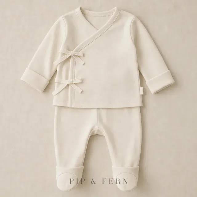 Kimono Top & Pant Set, Cream