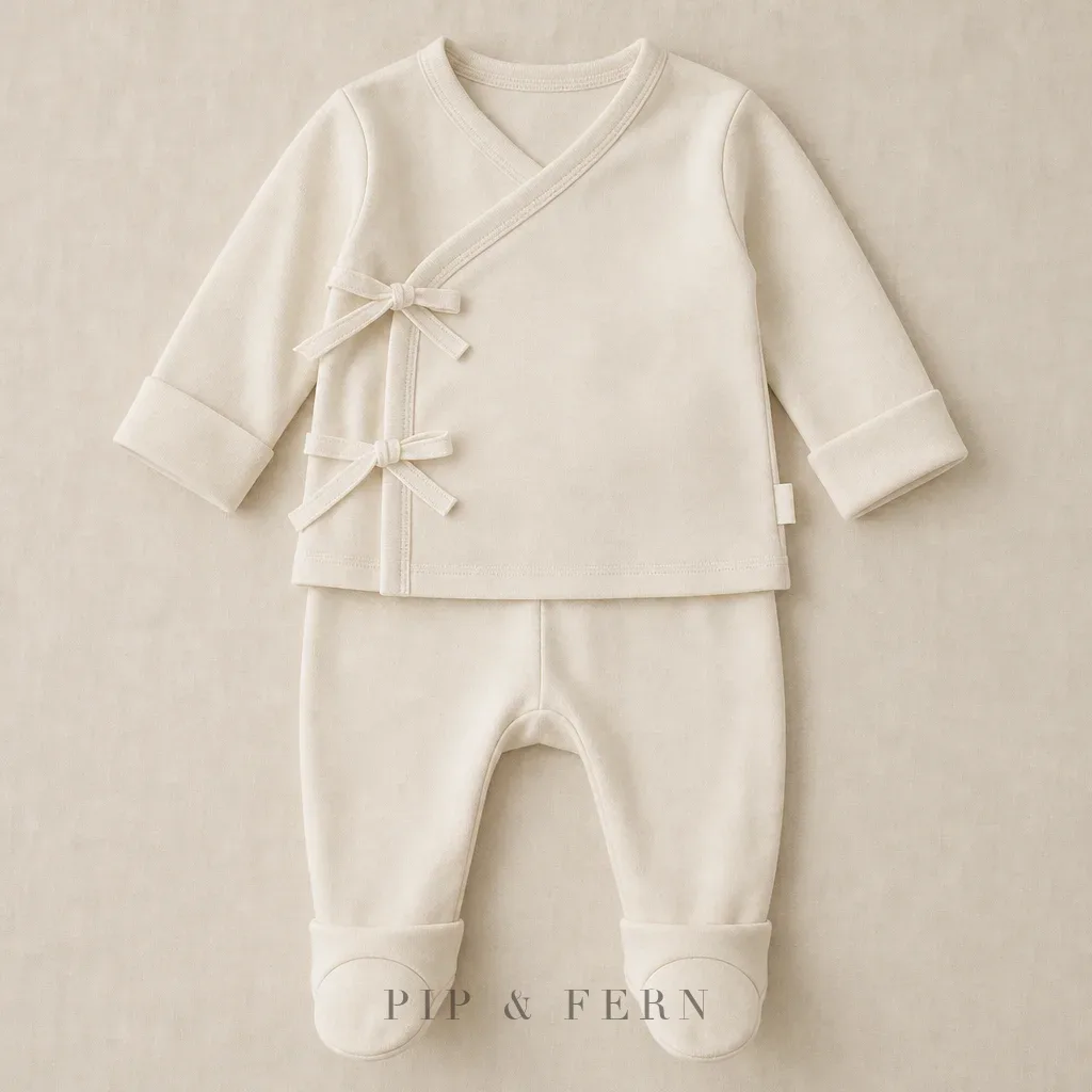Kimono Top & Pant Set, Cream
