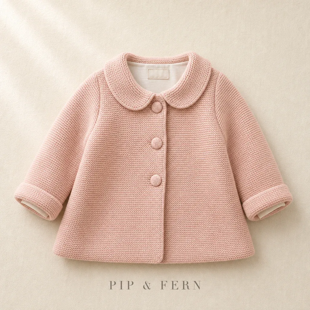 Knit Pram Coat, Blush