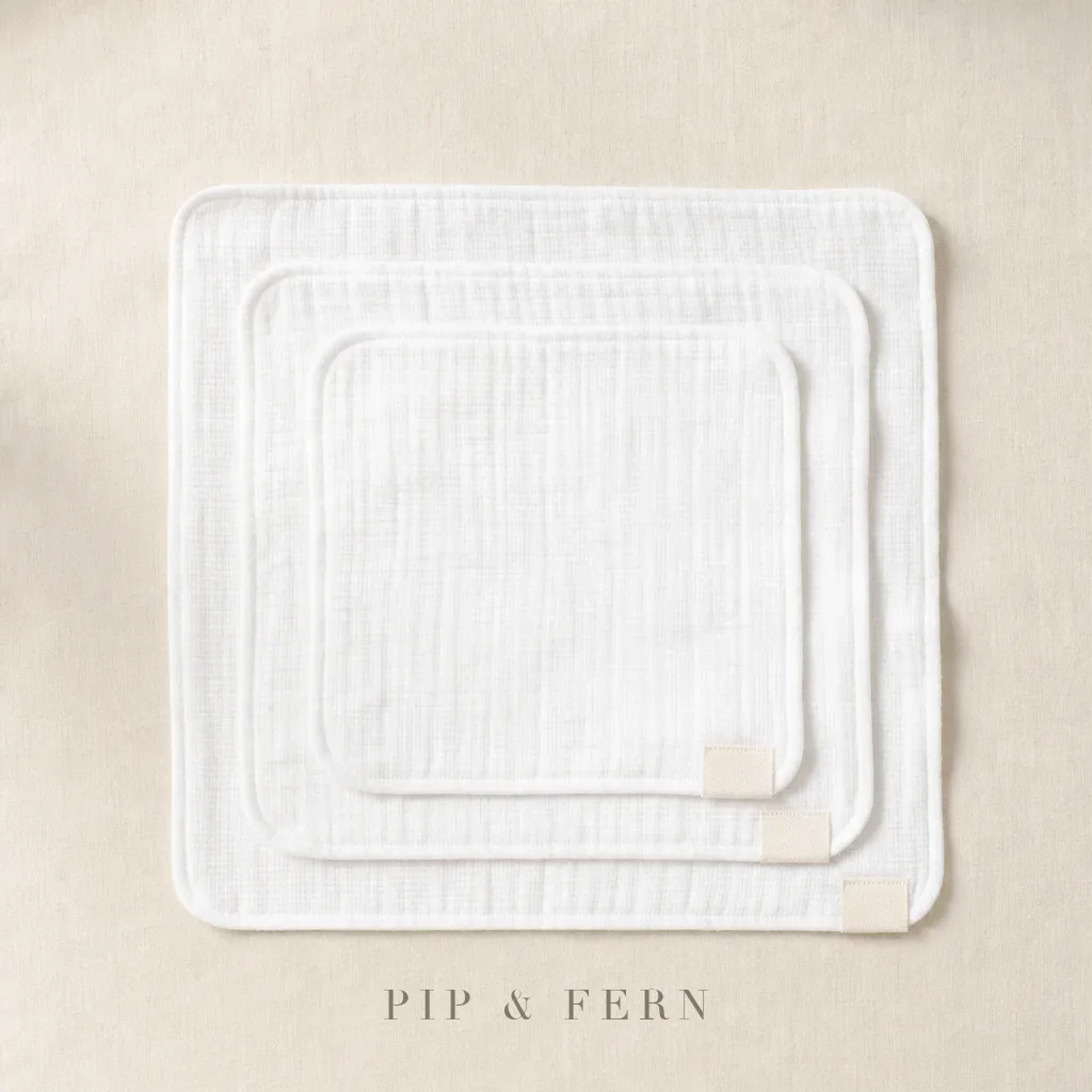 Muslin Washcloth (3-pack), White