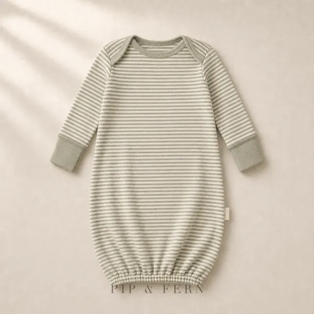 Newborn Sleeper Gown, Fern Stripe