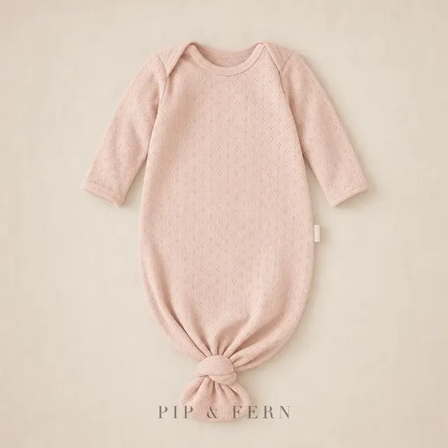 Pointelle Newborn Gown, Blush