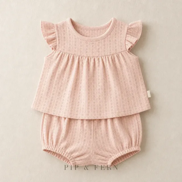 Pointelle Top & Bloomer Set, Blush