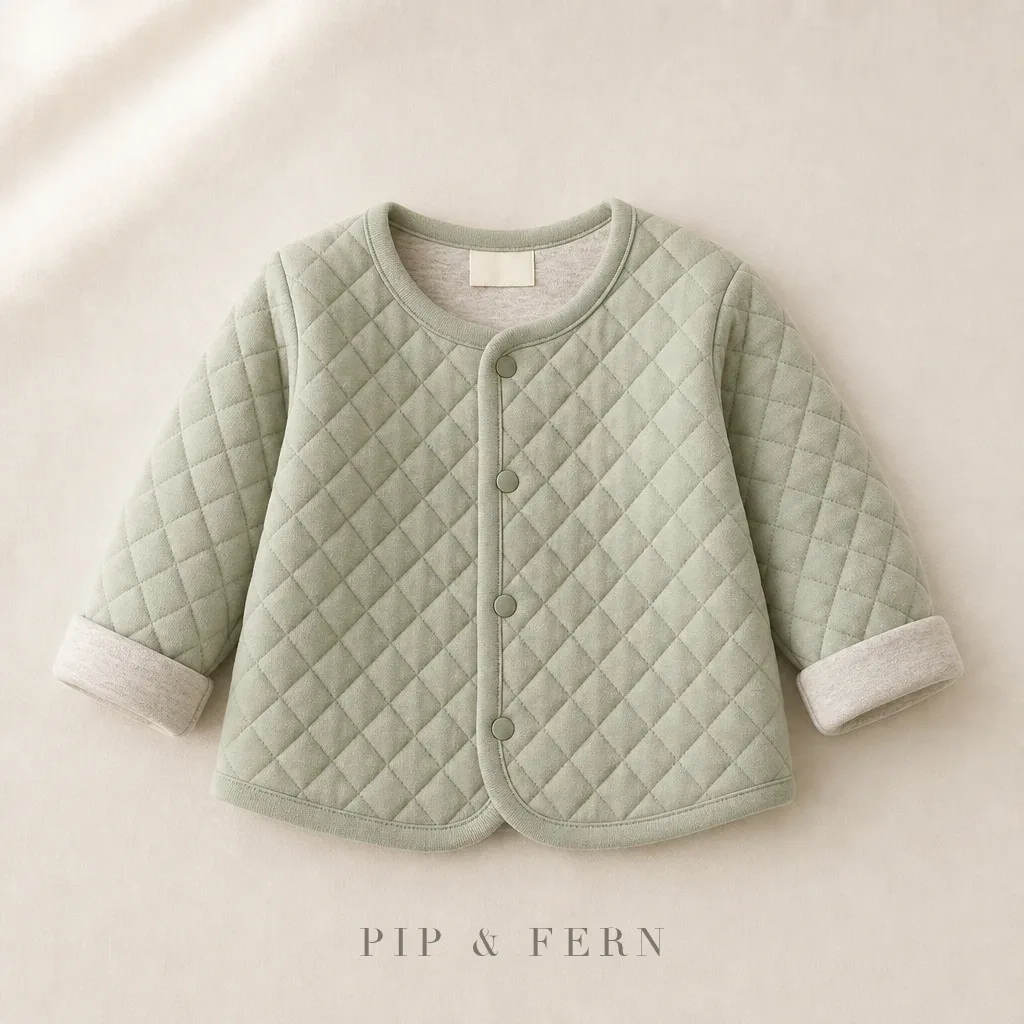 Quilted Pram Coat, Sage