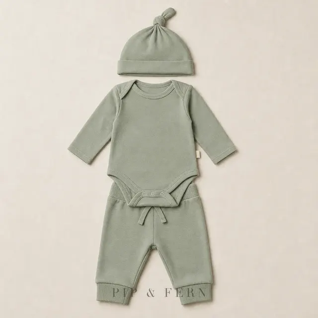 Three-Piece Daywear Set, Sage