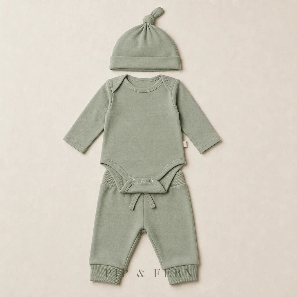 Three-Piece Daywear Set, Sage