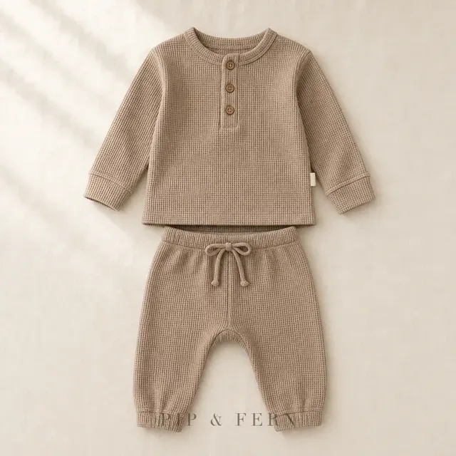 Waffle Two-Piece Set, Mushroom
