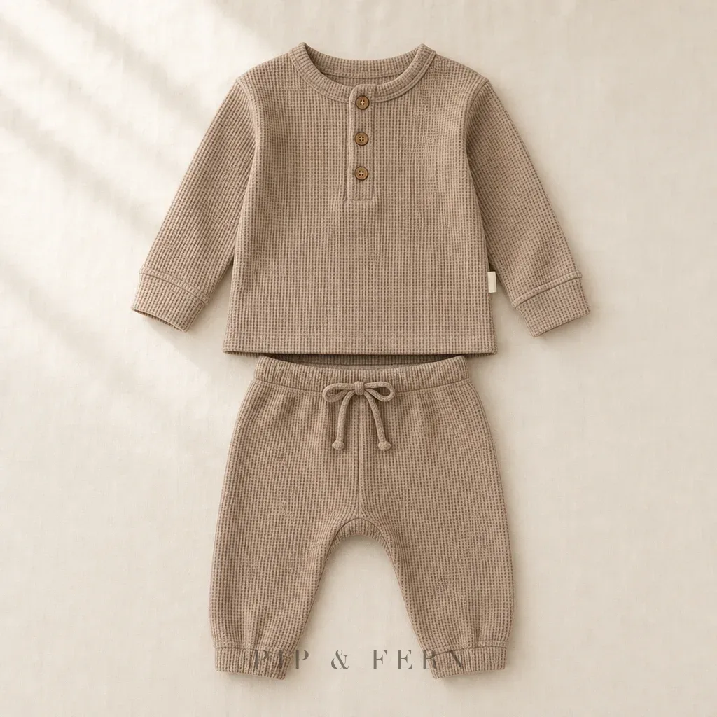 Waffle Two-Piece Set, Mushroom